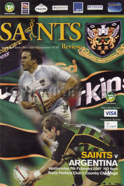 2007 Northampton v Argentina  Rugby Programme