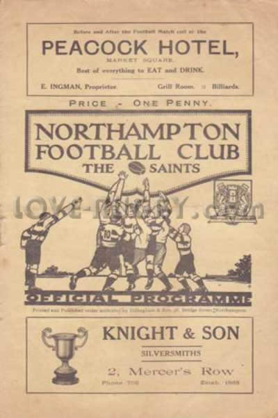 1932 Northampton v Bath  Rugby Programme