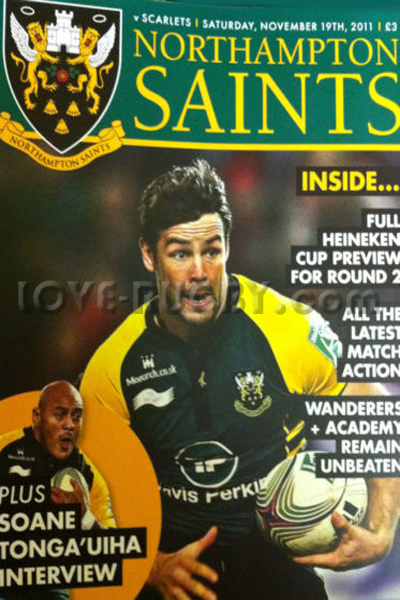2011 Northampton v Scarlets  Rugby Programme