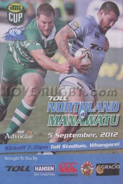 2012 Northland v Manawatu  Rugby Programme