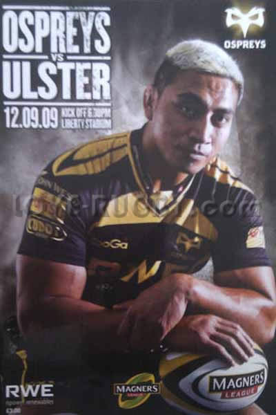 2009 Ospreys v Ulster  Rugby Programme