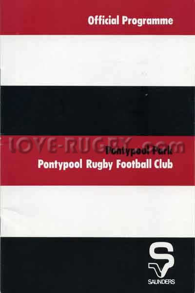 1980 Pontypool v Newport  Rugby Programme