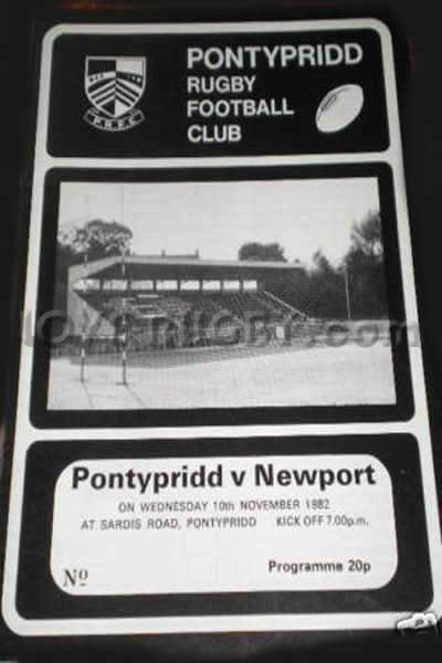 1982 Pontypridd v Newport  Rugby Programme