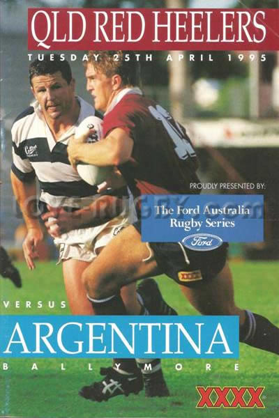 1995 Queensland v Argentina  Rugby Programme