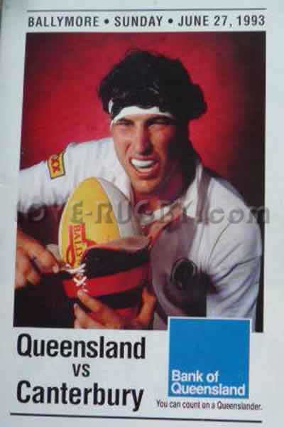 1993 Queensland v Canterbury  Rugby Programme
