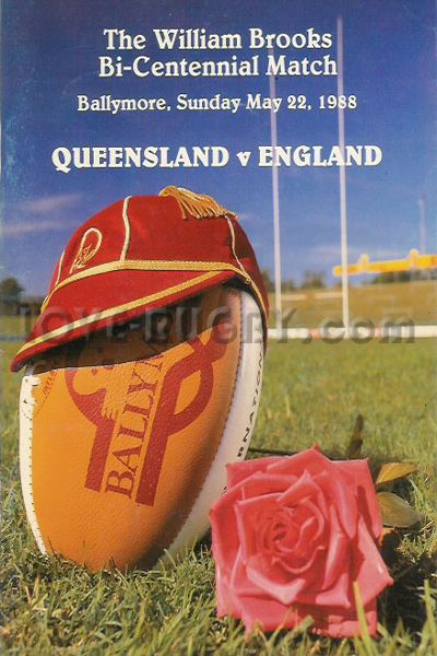 1988 Queensland v England  Rugby Programme