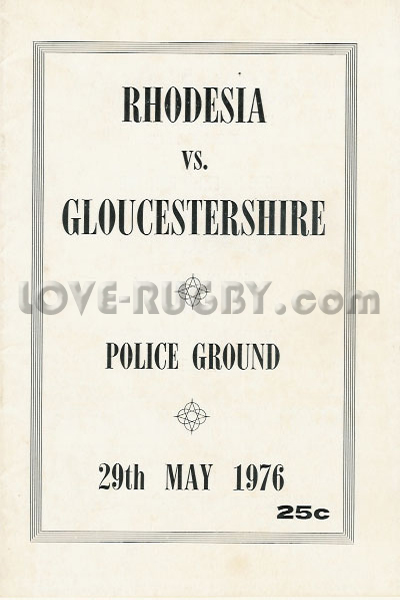 1976 Rhodesia v Gloucestershire  Rugby Programme