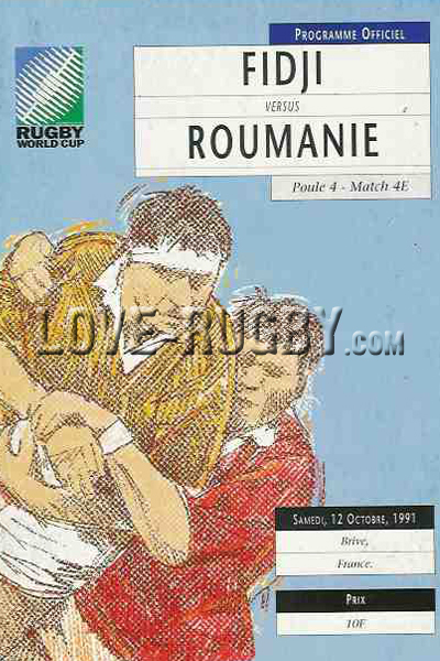 1991 Romania v Fiji  Rugby Programme