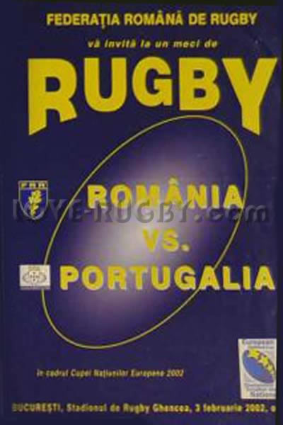 2002 Romania v Portugal  Rugby Programme