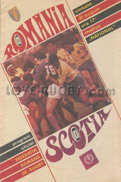 1991 Romania v Scotland  Rugby Programme