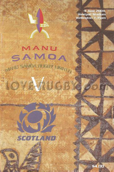 2004 Samoa v Scotland  Rugby Programme