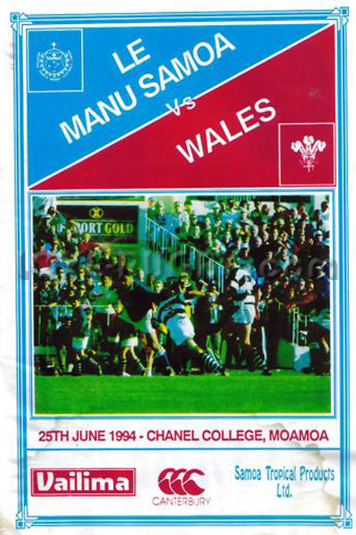 1994 Samoa v Wales  Rugby Programme
