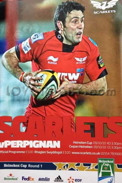 2010 Scarlets v Perpignan  Rugby Programme