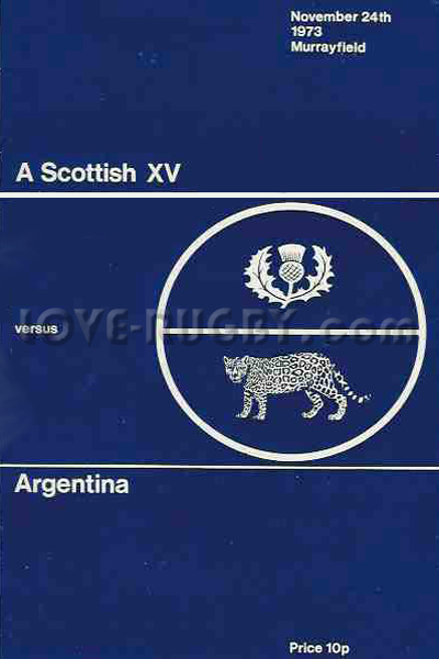 1973 Scotland v Argentina  Rugby Programme