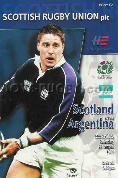 1999 Scotland v Argentina  Rugby Programme