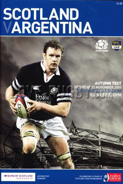 2005 Scotland v Argentina  Rugby Programme