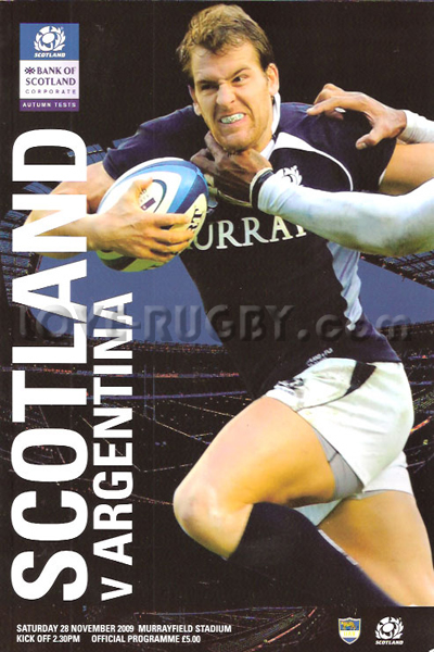 2009 Scotland v Argentina  Rugby Programme