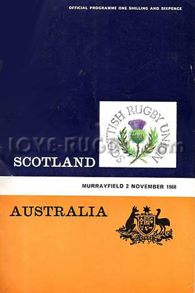 1968 Scotland v Australia  Rugby Programme