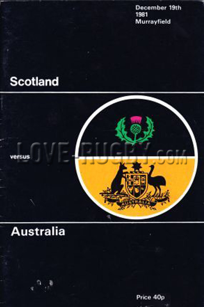 1981 Scotland v Australia  Rugby Programme