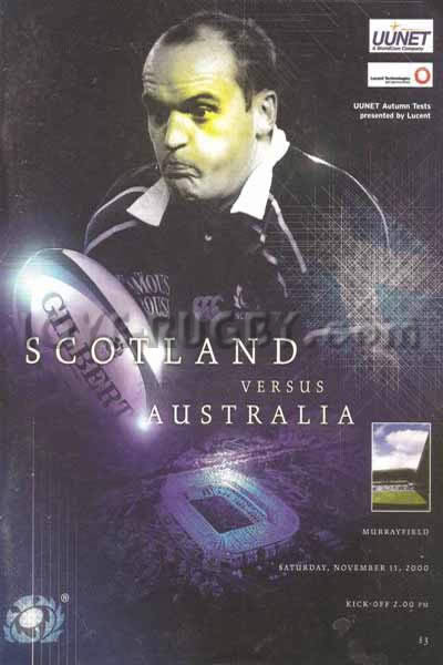 2000 Scotland v Australia  Rugby Programme