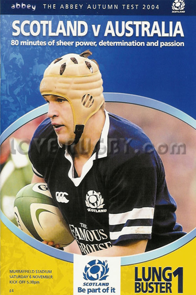 2004 Scotland v Australia  Rugby Programme