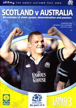 2004 Scotland v Australia  Rugby Programme