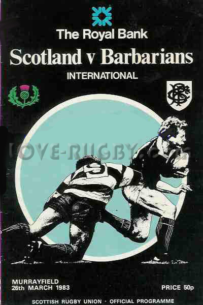 1983 Scotland v Barbarians  Rugby Programme