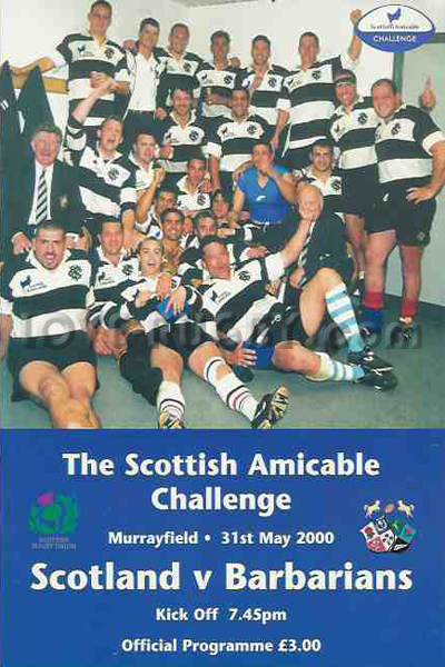 2000 Scotland v Barbarians  Rugby Programme