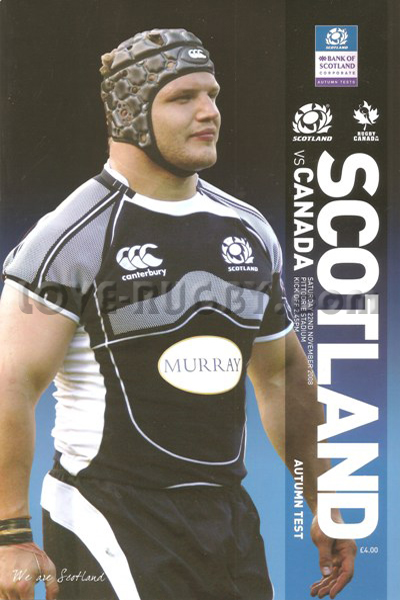 2008 Scotland v Canada  Rugby Programme