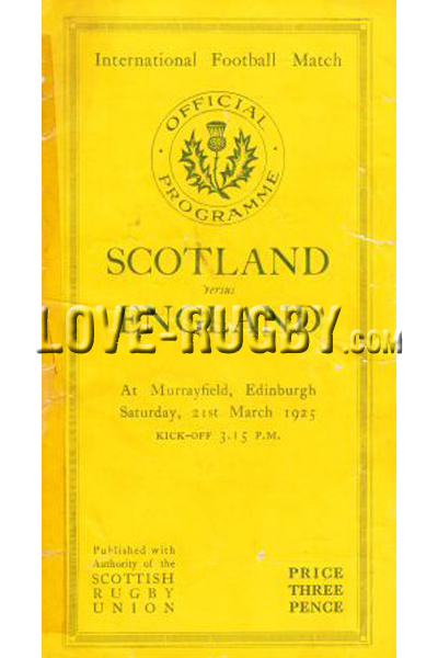 Scotland England 1925 memorabilia