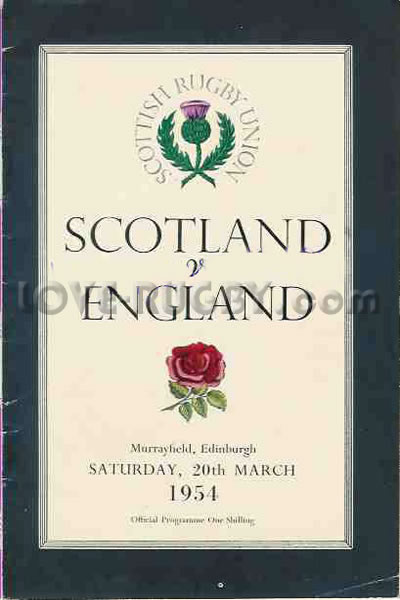 1954 Scotland v England  Rugby Programme