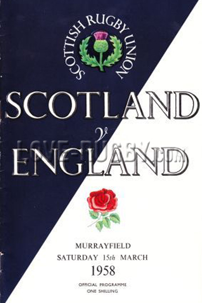 1958 Scotland v England  Rugby Programme