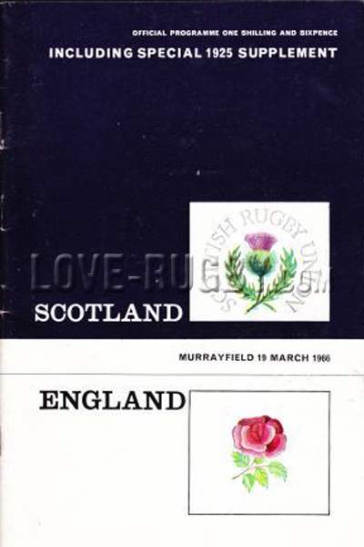 1966 Scotland v England  Rugby Programme