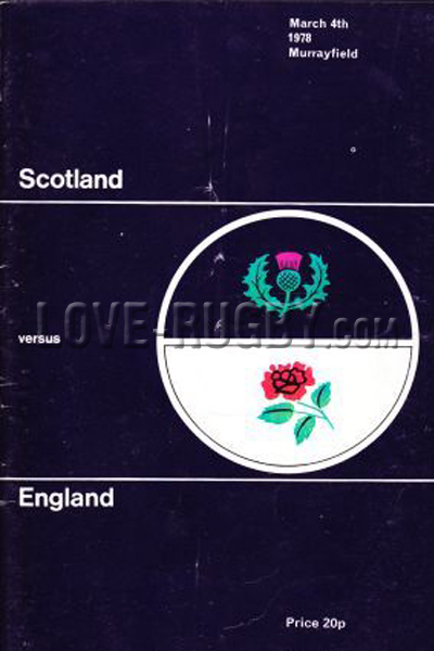 1978 Scotland v England  Rugby Programme