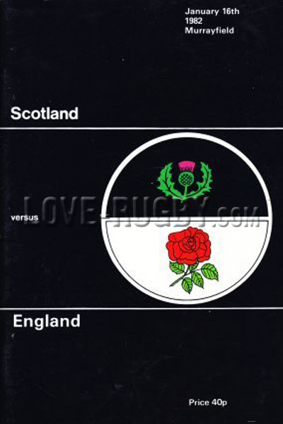1982 Scotland v England  Rugby Programme