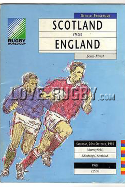 1991 Scotland v England  Rugby Programme