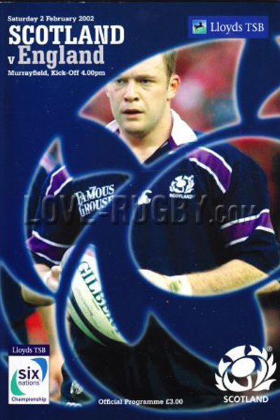 2002 Scotland v England  Rugby Programme