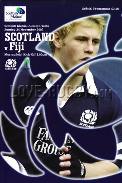 2002 Scotland v Fiji  Rugby Programme