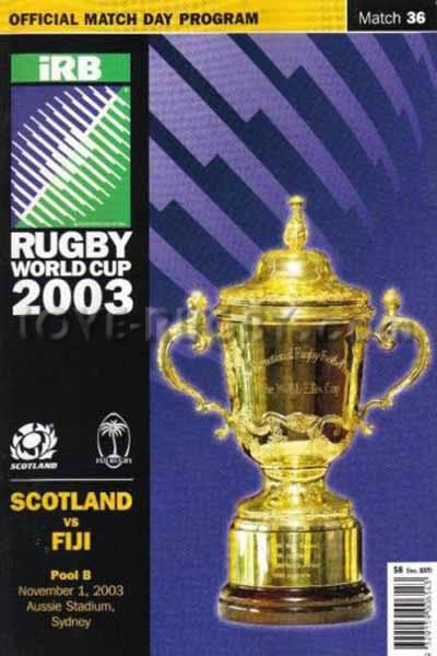 2003 Scotland v Fiji  Rugby Programme
