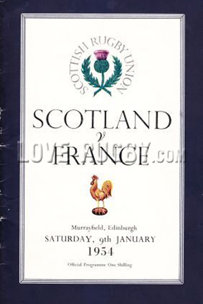 1954 Scotland v France  Rugby Programme