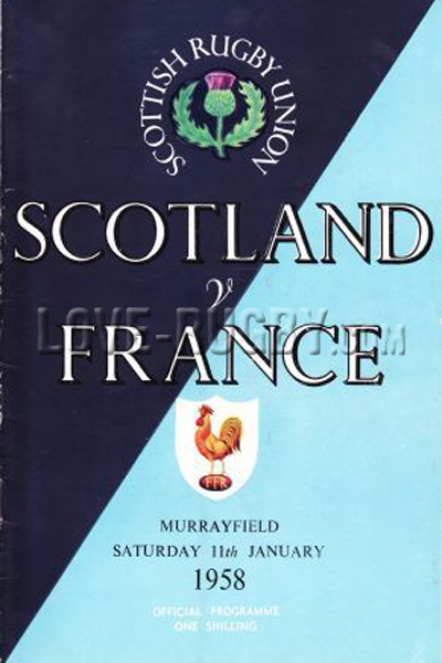 1958 Scotland v France  Rugby Programme