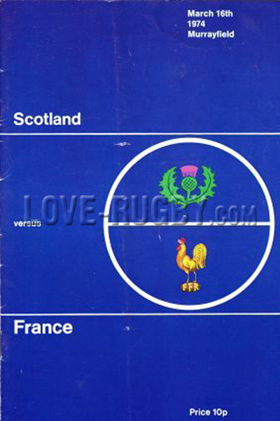 1974 Scotland v France  Rugby Programme