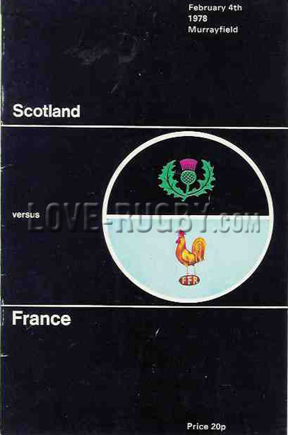 1978 Scotland v France  Rugby Programme