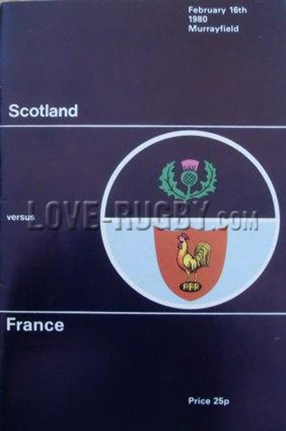1980 Scotland v France  Rugby Programme