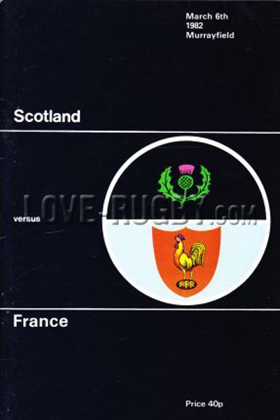 1982 Scotland v France  Rugby Programme