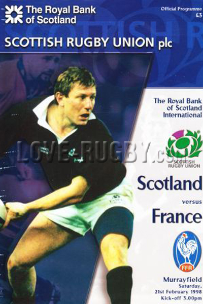 1998 Scotland v France  Rugby Programme