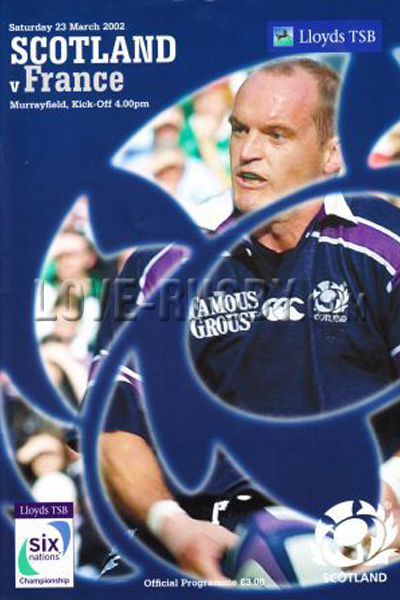 2002 Scotland v France  Rugby Programme