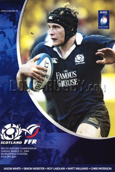 2004 Scotland v France  Rugby Programme