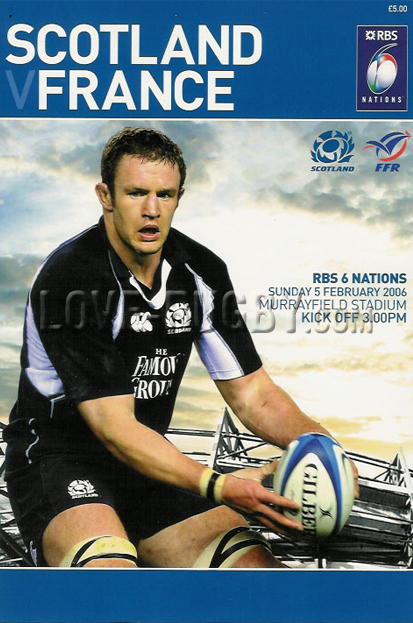 2006 Scotland v France  Rugby Programme