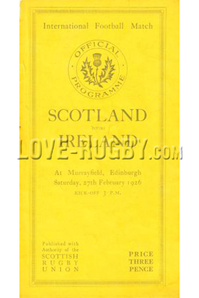 Scotland Ireland 1926 memorabilia